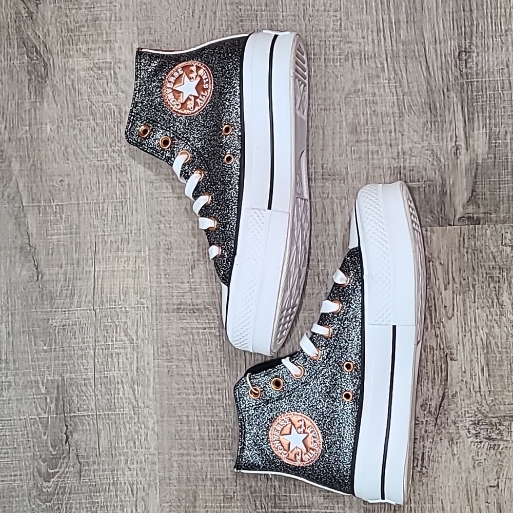 Converse Chuck Taylor All Star Lift Metallic Glitter Platform Sneaker